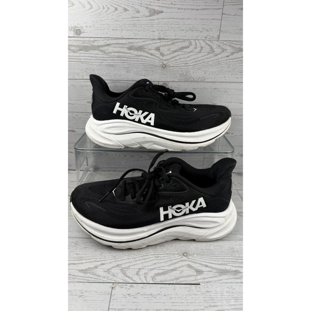 Hoka One One Clifton 10 1162050 BWHT Black White 6.5D Women's Running Shoes #218